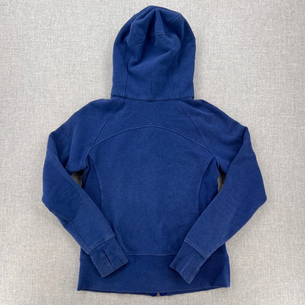 Lululemon Scuba Hoodie Full Zip Women 8 Blue Cotton Blend Athleisure Cozy Active - Picture 4 of 11